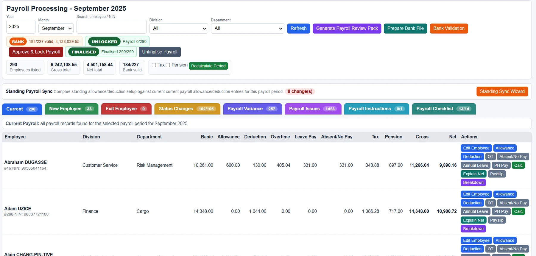 Payroll Processing