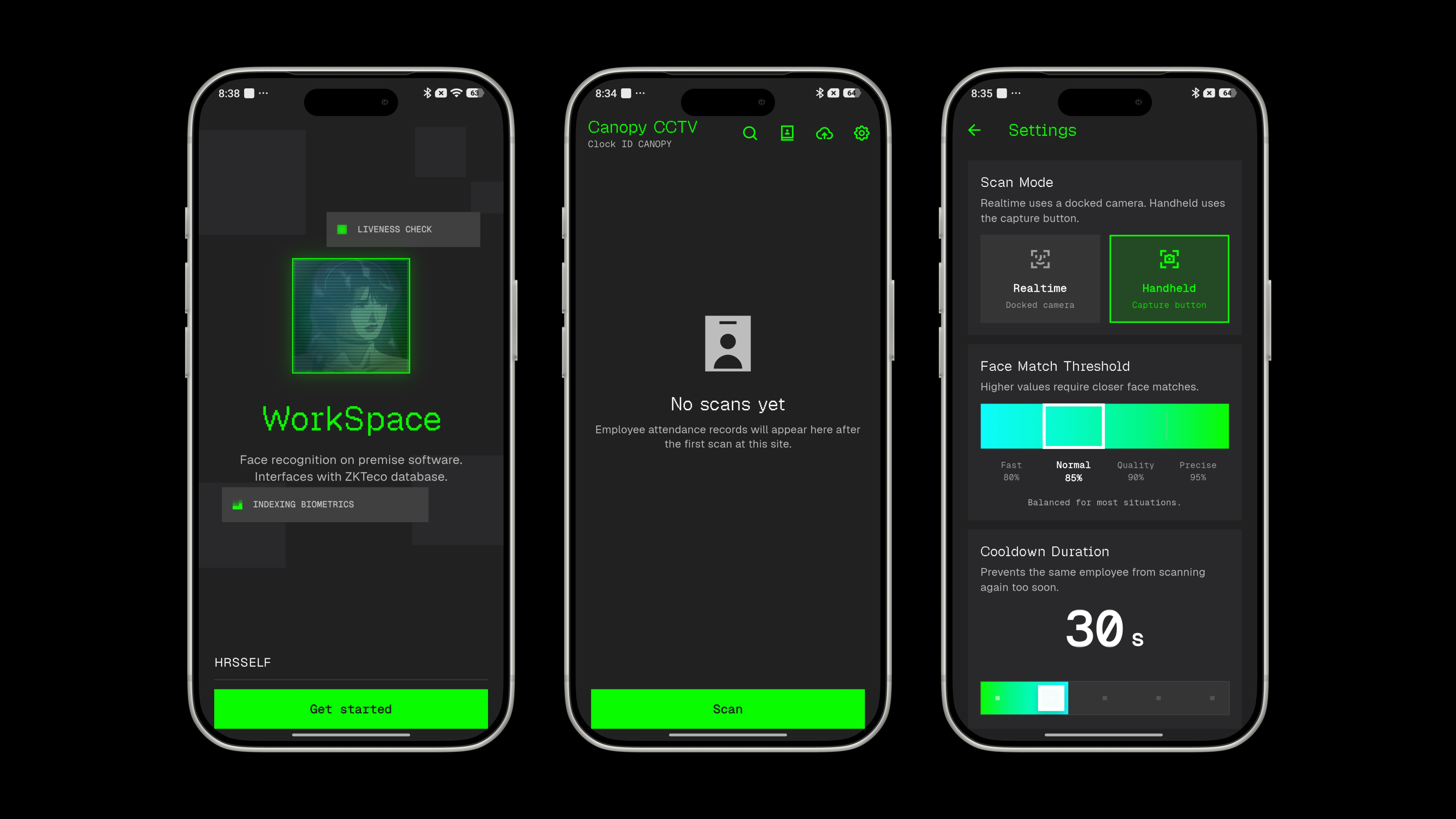 WorkSpace app screens